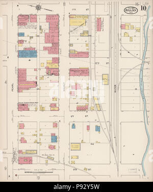 493 Sanborn Assicurazione incendi mappa da Boulder, Contea di Boulder, Colorado. LOC sanborn00958 009-10 Foto Stock