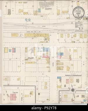 493 Sanborn Assicurazione incendi mappa da Bowie, Cochise County, Arizona. LOC sanborn00136 002 Foto Stock