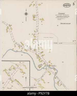 493 Sanborn Assicurazione incendi mappa da Bradford, Orange County, Vermont. LOC sanborn08908 006-5 Foto Stock