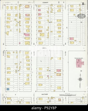 493 Sanborn Assicurazione incendi mappa da Brighton, Adams County, Colorado. LOC sanborn00961 006-8 Foto Stock