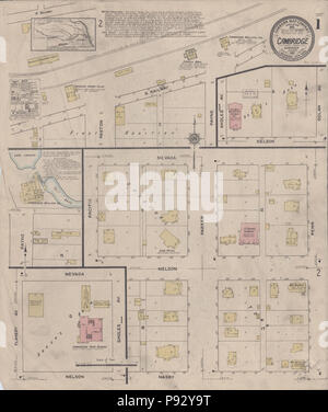 493 Sanborn Assicurazione incendi mappa da Cambridge, Contea di Furnas, Nebraska. LOC sanborn05158 003-1 Foto Stock