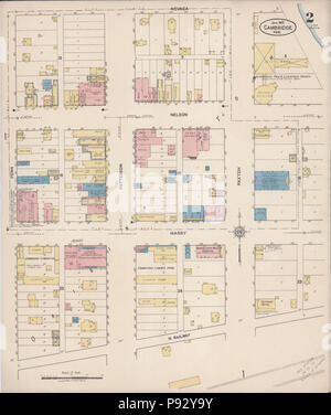 493 Sanborn Assicurazione incendi mappa da Cambridge, Contea di Furnas, Nebraska. LOC sanborn05158 003-2 Foto Stock