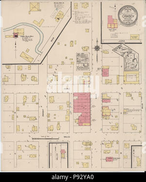 493 Sanborn Assicurazione incendi mappa da Camden, Hillsdale County, Michigan. LOC sanborn03942 003 Foto Stock