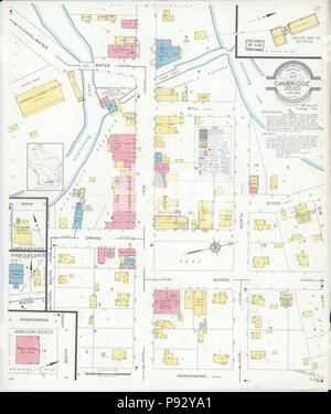 493 Sanborn Assicurazione incendi mappa da Cambridge, Dane County, Wisconsin. LOC sanborn09513 002 Foto Stock