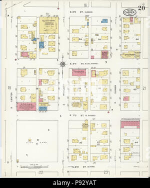 494 Sanborn Assicurazione incendi mappa da Casper, Natrona County, Wyoming. LOC sanborn09750 006-21 Foto Stock