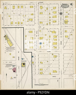 494 Sanborn Assicurazione incendi mappa da Cherokee, Alfalfa County, Oklahoma. LOC sanborn07036 005-6 Foto Stock
