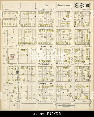 494 Sanborn Assicurazione incendi mappa da Chickasha, Grady County, Oklahoma. LOC sanborn07038 008-18 Foto Stock