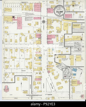 . 494 Sanborn Assicurazione incendi mappa da Coloma, Berrien County, Michigan. LOC sanborn03970 001 Foto Stock