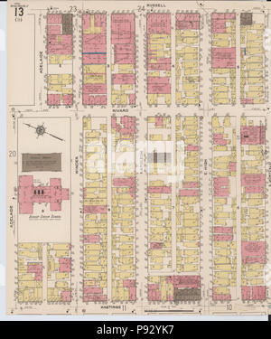 495 Sanborn Assicurazione incendi mappa da Detroit, Wayne County, Michigan. LOC sanborn03985 026-14 Foto Stock