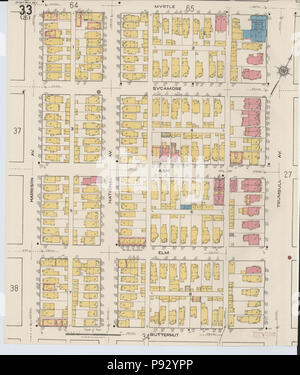 496 Sanborn Assicurazione incendi mappa da Detroit, Wayne County, Michigan. LOC sanborn03985 027-34 Foto Stock