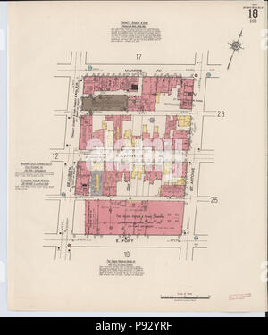 496 Sanborn Assicurazione incendi mappa da Detroit, Wayne County, Michigan. LOC sanborn03985 031-19 Foto Stock