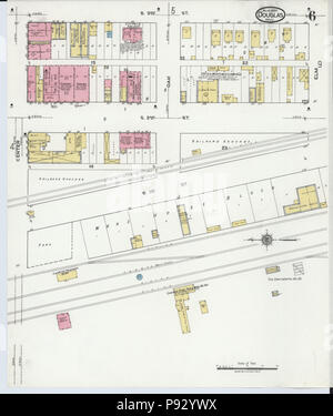 496 Sanborn Assicurazione incendi mappa da Douglas, Converse County, Wyoming. LOC sanborn09755 005-6 Foto Stock