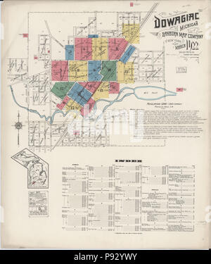 . 497 Sanborn Assicurazione incendi mappa da Dowagiac, Cass County, Michigan. LOC sanborn03988 006-1 Foto Stock