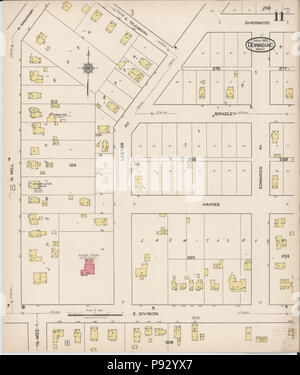 497 Sanborn Assicurazione incendi mappa da Dowagiac, Cass County, Michigan. LOC sanborn03988 006-11 Foto Stock