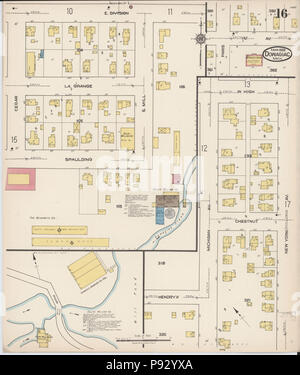 497 Sanborn Assicurazione incendi mappa da Dowagiac, Cass County, Michigan. LOC sanborn03988 006-16 Foto Stock