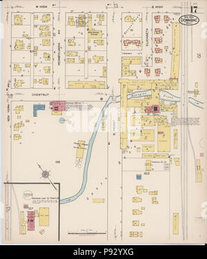 497 Sanborn Assicurazione incendi mappa da Dowagiac, Cass County, Michigan. LOC sanborn03988 006-17 Foto Stock