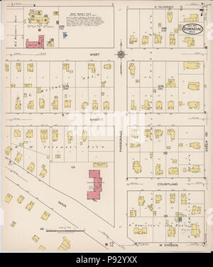497 Sanborn Assicurazione incendi mappa da Dowagiac, Cass County, Michigan. LOC sanborn03988 006-7 Foto Stock