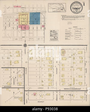 . 498 Sanborn Assicurazione incendi mappa dalla Fairmont, Fillmore County, Nebraska. LOC sanborn05181 006-1 Foto Stock