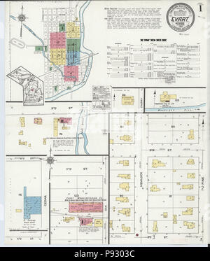 498 Sanborn Assicurazione incendi mappa da Evart, Osceola County, Michigan. LOC sanborn04002 005-1 Foto Stock