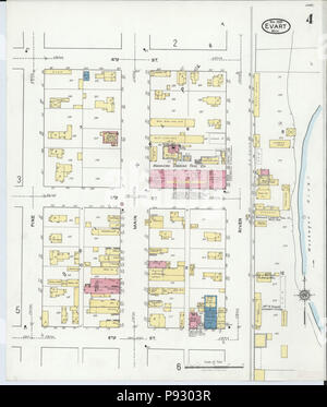 498 Sanborn Assicurazione incendi mappa da Evart, Osceola County, Michigan. LOC sanborn04002 005-4 Foto Stock