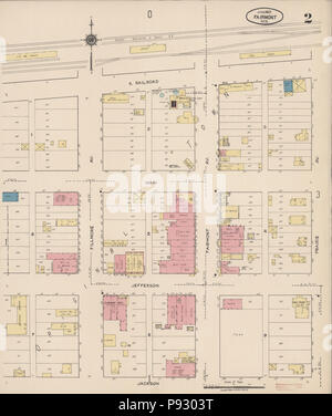 498 Sanborn Assicurazione incendi mappa dalla Fairmont, Fillmore County, Nebraska. LOC sanborn05181 006-2 Foto Stock