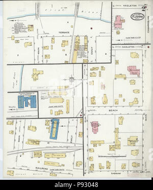 498 Sanborn Assicurazione incendi mappa da Flushing, Genesee County, Michigan. LOC sanborn04010 la 004-2 Foto Stock