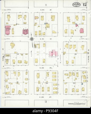 . 498 Sanborn Assicurazione incendi mappa da Fremont, Dodge County, Nebraska. LOC sanborn05183 008-12 Foto Stock