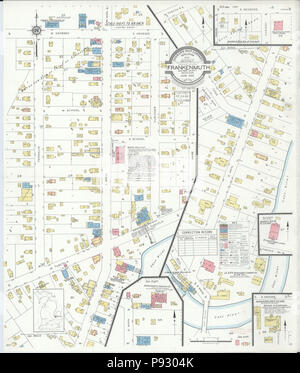 498 Sanborn Assicurazione incendi mappa da Frankenmuth, Saginaw County, Michigan. LOC sanborn04012 001 Foto Stock