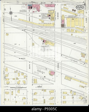 . 498 Sanborn Assicurazione incendi mappa da Fremont, Dodge County, Nebraska. LOC sanborn05183 008-4 Foto Stock