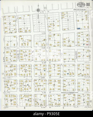 498 Sanborn Assicurazione incendi mappa da Fremont, Dodge County, Nebraska. LOC sanborn05183 008-18 Foto Stock