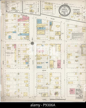 498 Sanborn Assicurazione incendi mappa da Gillette, Campbell County, Wyoming. LOC sanborn09758 001 Foto Stock