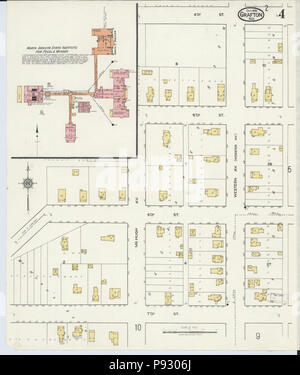 498 Sanborn Assicurazione incendi mappa da Grafton, Walsh County, North Dakota. LOC sanborn06538 007-4 Foto Stock