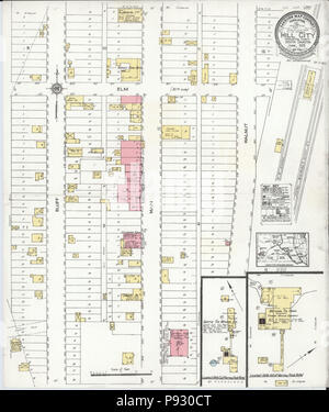 . 500 Sanborn Assicurazione incendi mappa da Hill City, Pennington County, South Dakota. LOC sanborn08238 003 Foto Stock