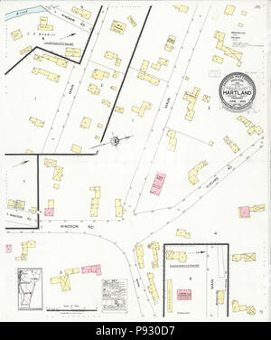 500 Sanborn Assicurazione incendi Mappa Da Hartland, Windsor County, Vermont. LOC sanborn08921 001 Foto Stock