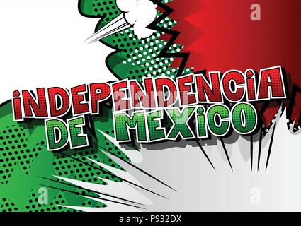 Vettore banner illustrato, biglietto di auguri per il giorno dell indipendenza messicana. Independencia de Mexico. 16 settembre. Illustrazione Vettoriale