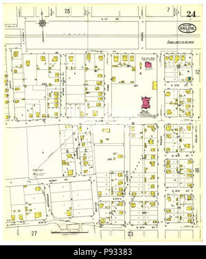 490 Sanborn Assicurazione incendi mappa da Abilene, Taylor County, Texas. LOC sanborn08394 007-24 Foto Stock