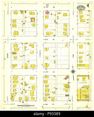 490 Sanborn Assicurazione incendi mappa da Abilene, Taylor County, Texas. LOC sanborn08394 007-4 Foto Stock