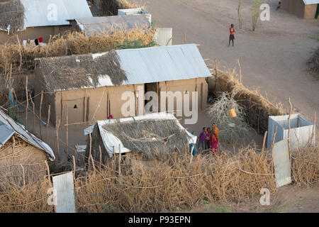 Kakuma, Kenya - vista aerea del campo di rifugiati di Kakuma. Foto Stock