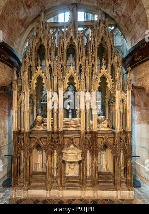 La tomba di Re Edoardo II, Cattedrale di Gloucester, Inghilterra Foto Stock