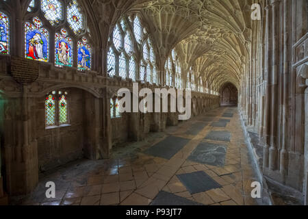 I chiostri alla cattedrale di Gloucester, Gloucester, Inghilterra Foto Stock