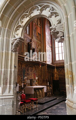 Cappella di San Venceslao, San Vito la cattedrale e il Castello di Praga, Hradčany, Praga Cechia (Repubblica Ceca), Europa Foto Stock