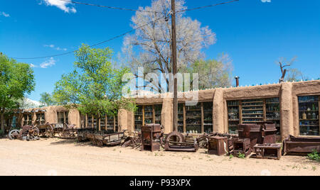 Nuovo Messico, Cerrillos, situato al di fuori della pista di turchese, National Scenic Byway, membro Hwy 14, Mining Museum Foto Stock