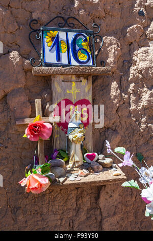 Nuovo Messico, Rio Arriba County, Santa Rosa de Lima de Abiquiu, Adobe, rovine della chiesa santuario Foto Stock