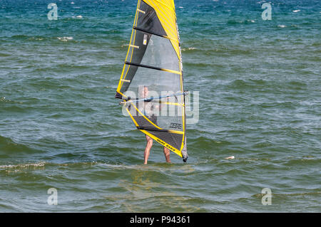 Windsurf, mare, Castelló d'Empúries, Girona, Catalogna, Spagna Foto Stock