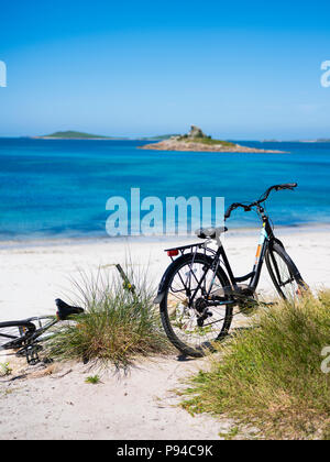 Biciclette su St Mary's, Isole Scilly. Foto Stock