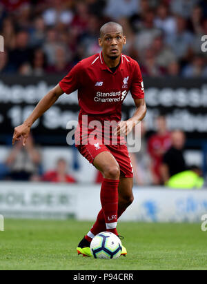 Fabinho di Liverpool in azione durante la partita pre-stagione all'Energy Check Stadium di Bury. PREMERE ASSOCIAZIONE foto. Data immagine: Sabato 14 luglio 2018. Vedi PA storia SOCCER Bury. Il credito fotografico dovrebbe essere: Anthony Devlin/PA Wire. RESTRIZIONI: Nessun utilizzo con audio, video, dati, elenchi di apparecchi, logo di club/campionato o servizi "live" non autorizzati. L'uso in-match online è limitato a 75 immagini, senza emulazione video. Nessun utilizzo nelle scommesse, nei giochi o nelle pubblicazioni di singoli club/campionati/giocatori. Foto Stock