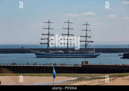 La tall ships di lasciare il porto di Sunderland il 24 luglio 2018, Foto Stock