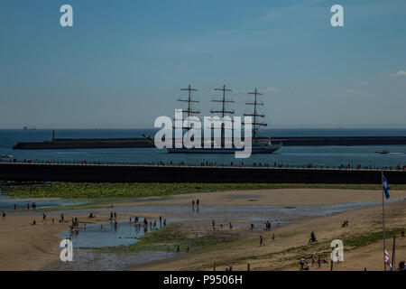 La tall ships di lasciare il porto di Sunderland il 24 luglio 2018, Foto Stock