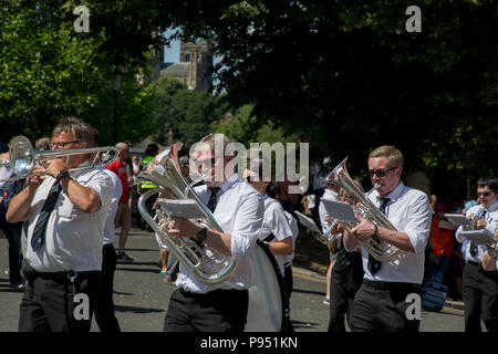 Durham, Regno Unito. 14 Luglio, 2018. Durham Gala dei minatori Foto Stock