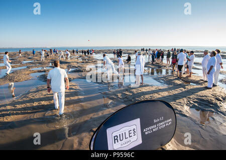 Isle of Wight, Regno Unito. Il 15 luglio 2018. Brambles Bank partita di cricket 2018, Cowes, Isle of Wight, 15 luglio 2018 Credit: Sam Kurtul/Alamy Live News Foto Stock